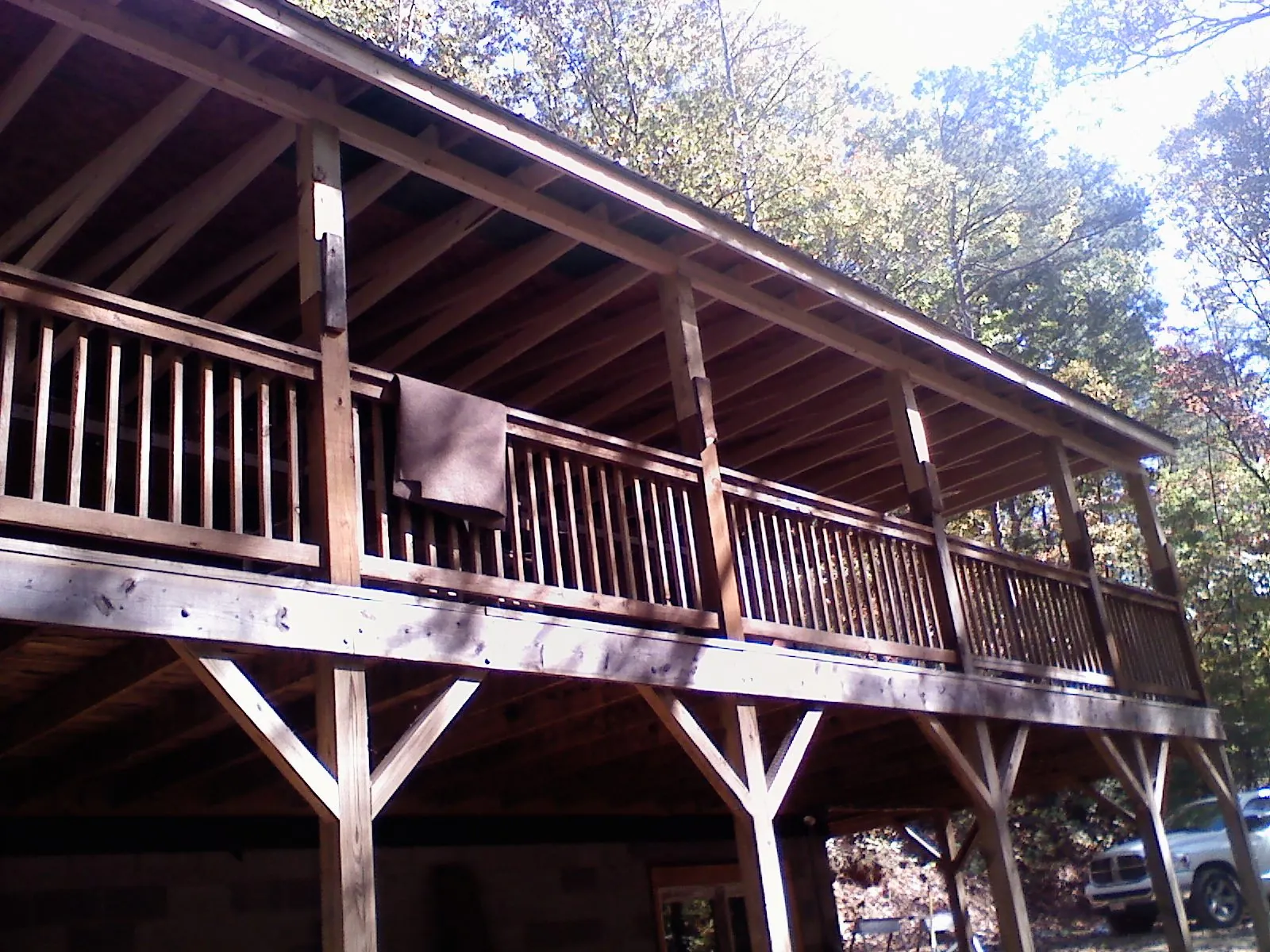 Timber framing under a new elevated porch and deck — Roof Leak Repair in Elkins Park by Roofing Brothers